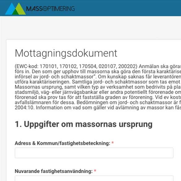 Mottagnignsdokument / Ursprungsdeklaration - Massoptimering
